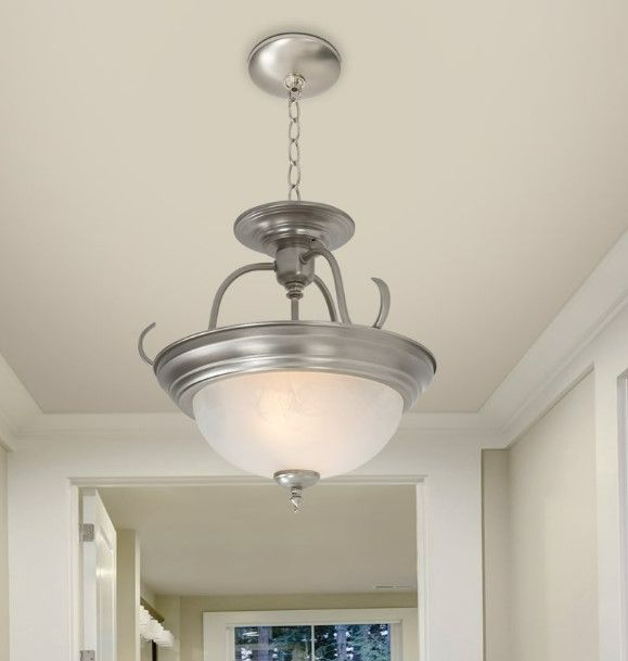 YHD Nickel 15'' Incandescent Semi-Flush Mount Lighting-1