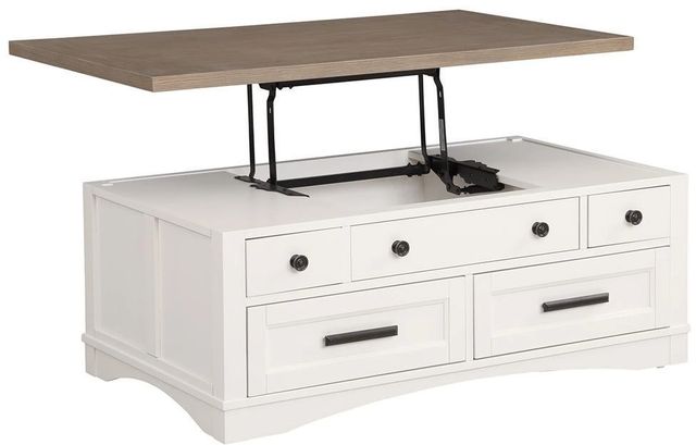 Parker House® Americana Modern Weathered Natural Cocktail Table with Lift-Top and Cotton Base-1