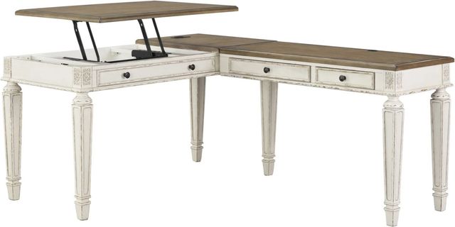 Signature Design by Ashley® Realyn 2-Piece Brown/White Office Desk-3