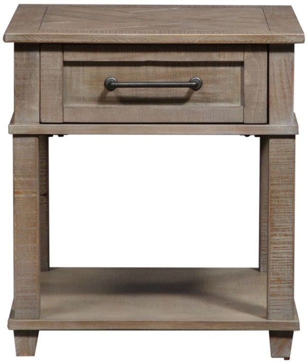 Liberty Furniture Parkland Falls Weathered Taupe Rectangular End Table-2