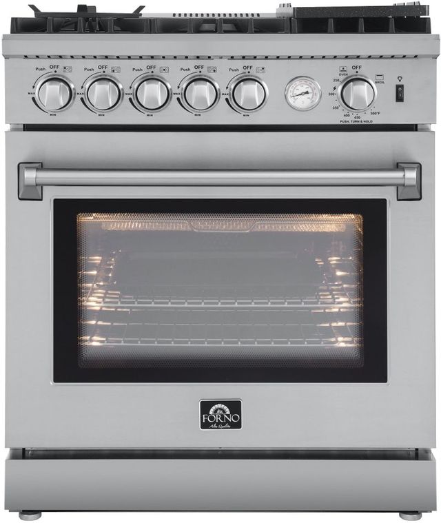 FORNO® Lazio 30" Stainless Steel Pro Style Gas Range-0