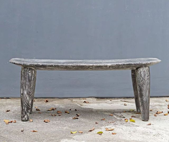 Uttermost® Fade To Black Distressed Black/White Wood Bench-2