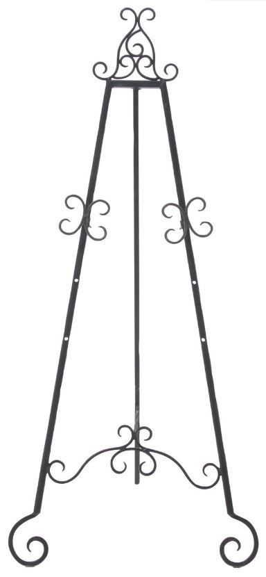 Deco Marche Black Scroll Large 3-Tier Display Easel with Chain-0