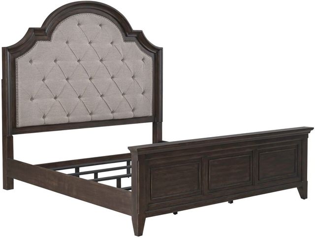 Liberty Furniture Paradise Valley 4-Piece Flax Tweed/Saddle Brown King Upholstered Bedroom Set-2