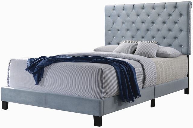 Coaster® Warner Slate Blue Queen Upholstered Bed-0