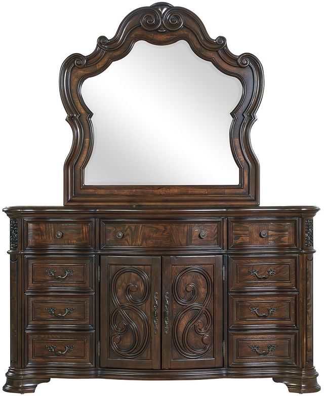 Steve Silver Co. Royale Brown Cherry Dresser and Mirror-1