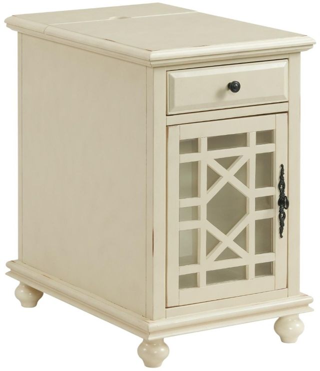 Martin Svensson Elegant Antique White Chairside Table-0