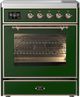 Ilve® Majestic III 30" Emerald Green Pro Style Induction Range with Triple Glass Door and Copper Trim-0