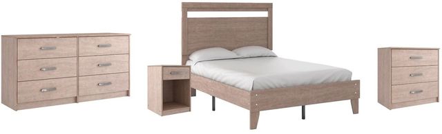 Signature Design by Ashley® Flannia 4-Piece Gray Full Panel Bed Set-0