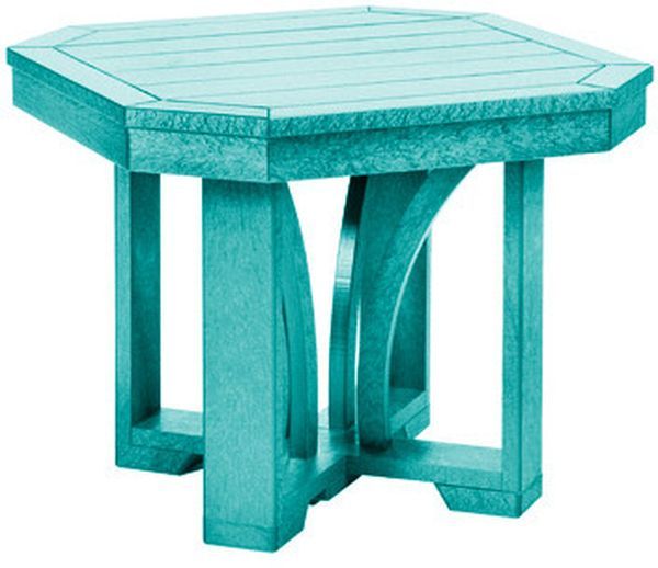 C R Plastic St. Tropez Turquoise  Square End Table-0