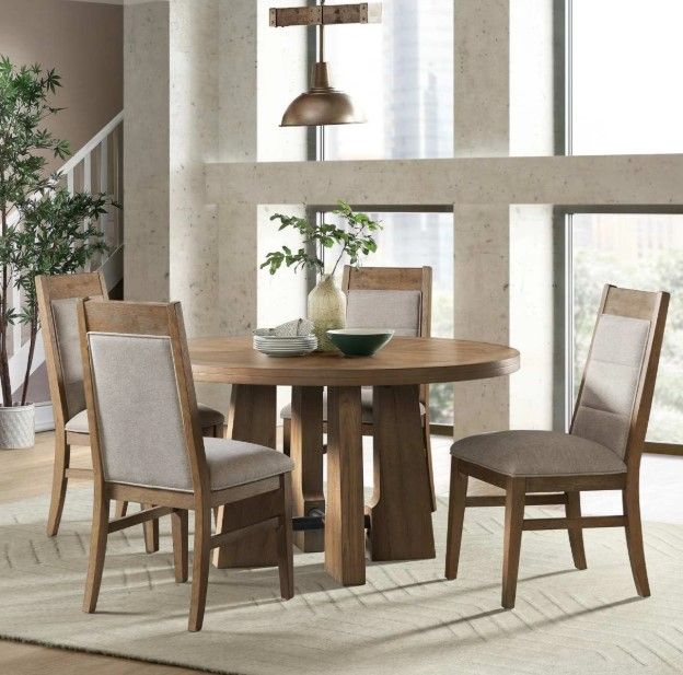 Intercon Landmark Weathered Oak Round Dining Table-1