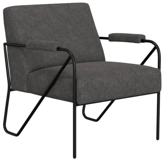 International Furniture Direct Lotus Gray/Matte Black Accent Chair-0