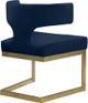Meridian Furniture Alexandra Navy/Gold Velvet Dining Chair-3