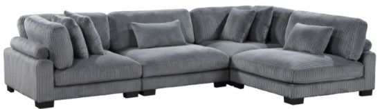 Mazin Furniture Traverse 4-Piece Gray Modular Sectional -0