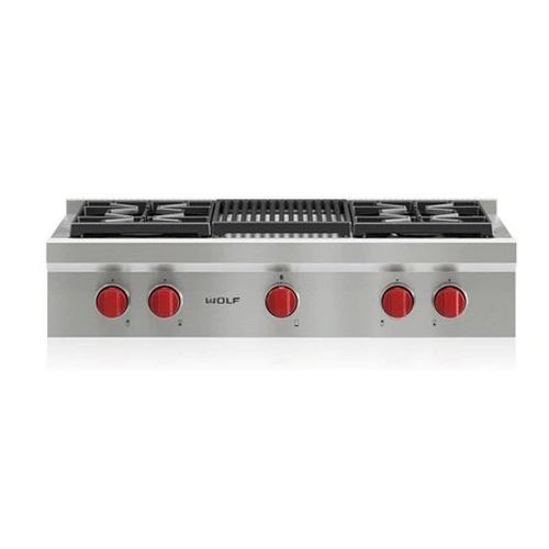 Wolf® 36" Liquid Propane Stainless Steel Rangetop-0