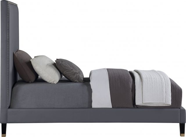 Meridian Furniture Harlie Grey Velvet Twin Bed-2
