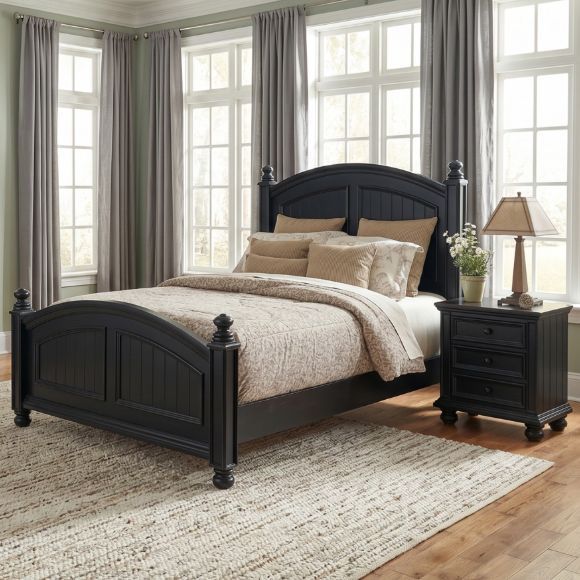 Winners Only® Cape Cod Ebony California King Panel Bed-1