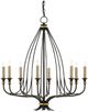 Currey & Company Folgate French Black/Gold Leaf Chandelier-0