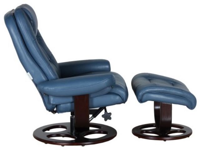 BarcaLounger® Jacque Roman-Blue Manual Recliner and Ottoman Set-4