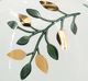 A & B Home Gold/Green/White Ceramic Flower Vase-2
