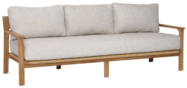 Dovetail Furniture Lexy Natural/Taupe Fabric/Wooden Outdoor Sofa-0