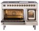 Ilve® Nostalgie II Noblesse 48'' Antique White Pro Style Dual Fuel Range with Burnished Trim-3