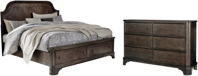 Signature Design by Ashley® Adinton 2-Piece Brown Queen Storage Panel Bed Set-0