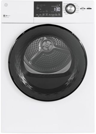 GE® 4.3 Cu. Ft. White Front Load Electric Dryer with Stainless Steel Basket
