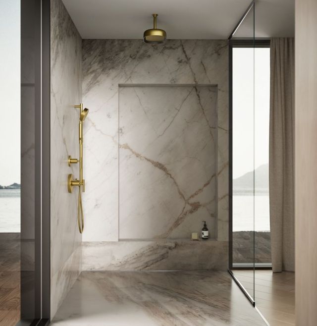 KOHLER® Statement® Vibrant Brushed Moderne Brass 2.5 GPM 12" Single-Function Rainhead-2
