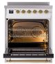 Ilve® Nostalgie II Noblesse 30'' Custom RAL Color Pro Style Induction Range with Brass Trim-1