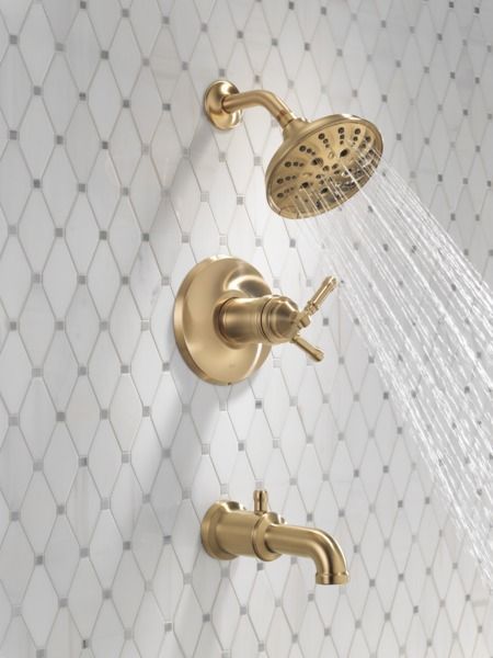 Delta Broderick® 17T Series Lumicoat® Champagne Bronze Tub Shower Trim-2