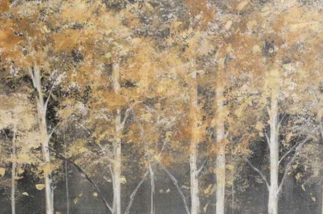 Stylecraft Golden Forest Light Black/Dark Gray/Light Orange/Orange/Silver Wall Art -2