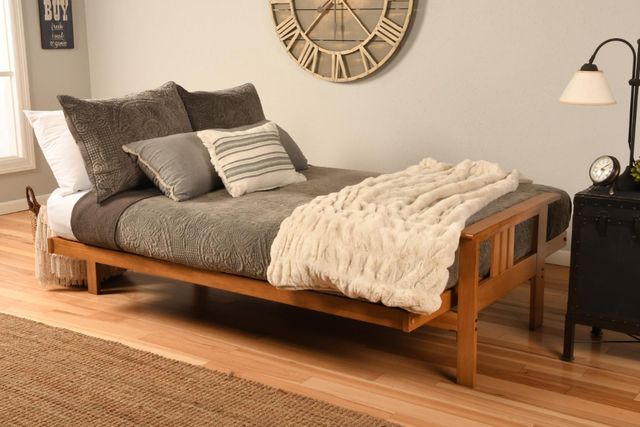 Kodiak Furniture Monterey Linen Charcoal/Butternut Full Futon with Mattress-3