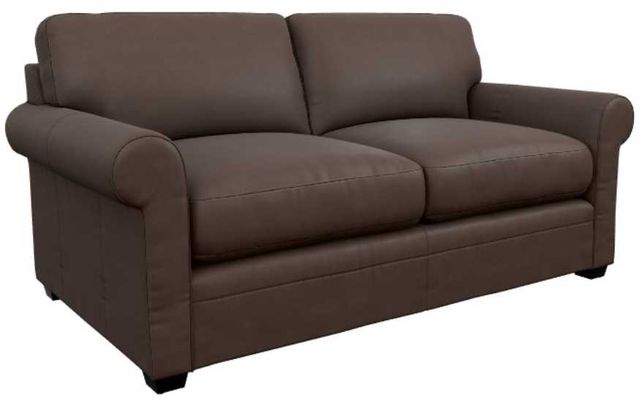 La-Z-Boy® Olson Cognac Leather Apartment-Size Sofa-0
