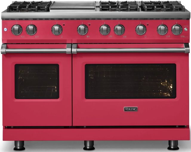 Viking® 5 Series 48" Valentine Pro Style Gas (LP) Range with Polished Chrome Trim-3