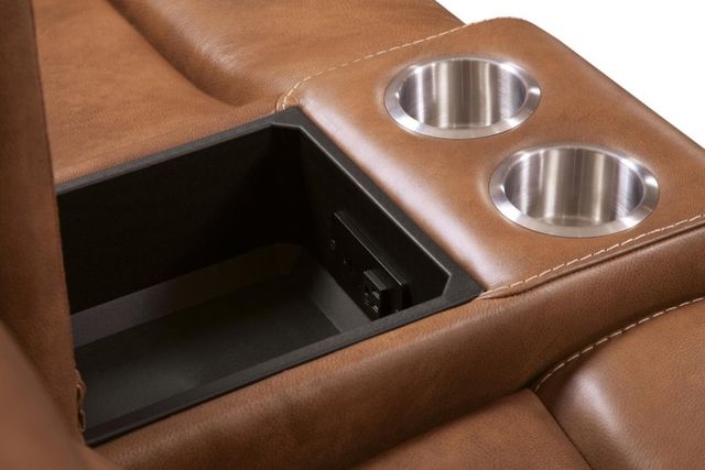 Corinthian Furniture Cordoba Cognac Power Reclining Loveseat with Power Headrest and Console-2