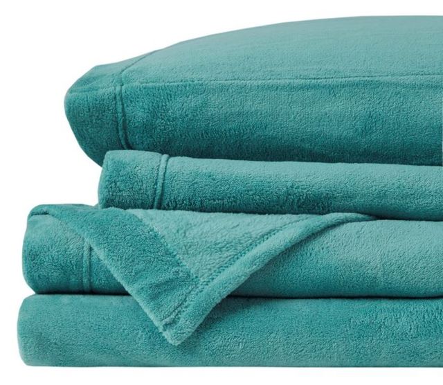 Olliix by True North by Sleep Philosophy Soloft Plush Teal Full Sheet Set-0