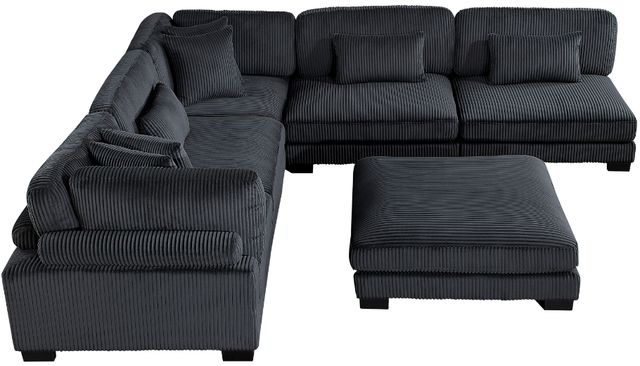 Homelegance® Traverse 6-Piece Black 135" Modular Sectional with Ottoman-1