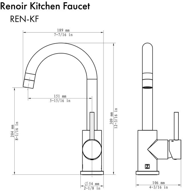 ZLINE Renoir Brushed Nickel Single Handle Kitchen Faucet-4