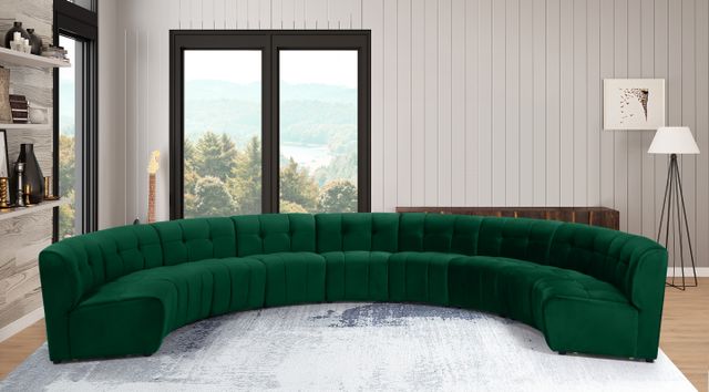 Meridian Furniture Limitless 9-Piece Green Velvet Modular Sectional-1