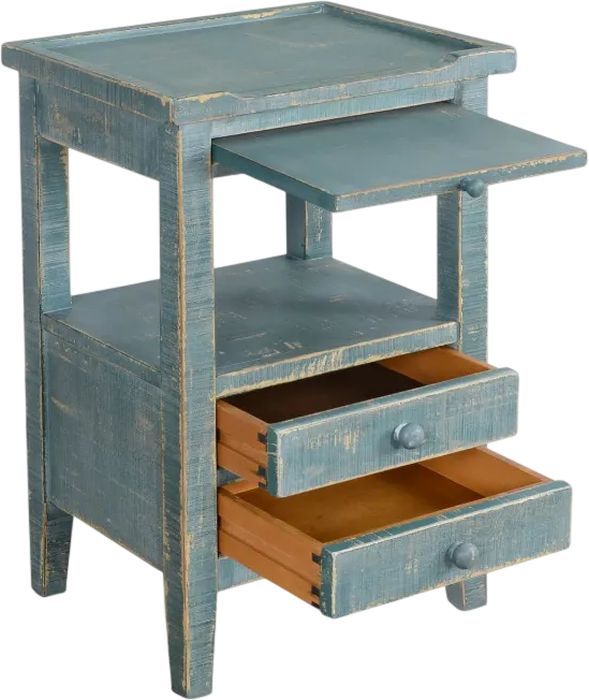 Sunny Designs™ Marina Sea Grass 2-Drawer Side Table with Lower Shelf-3