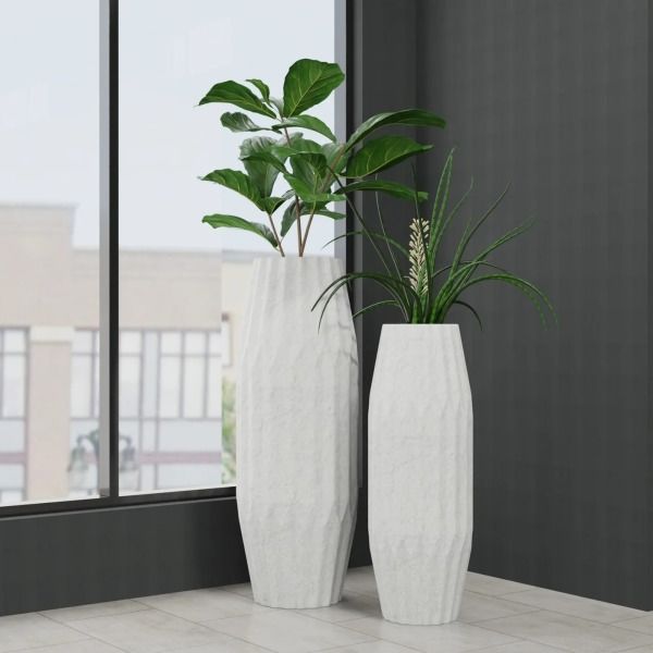 Harp & Finial® Chima Matte Cream Small Vase-1