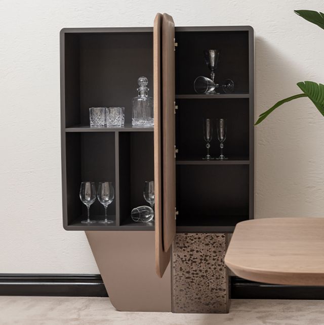 Michael Amini® Bristol Point Saddle Brown Bar Cabinet-2