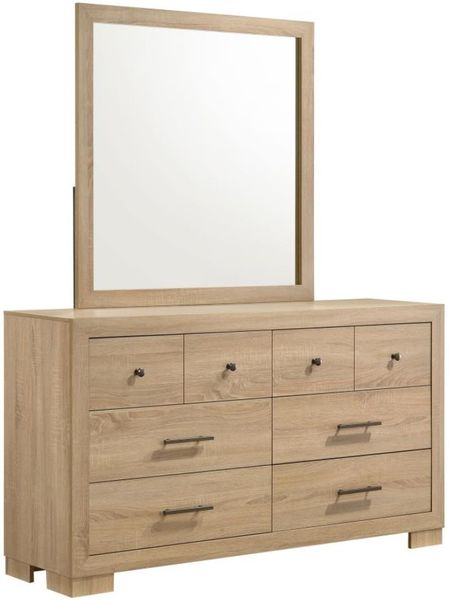 Coaster® Arielle Light Oak Dresser with Mirror | Economy Furniture