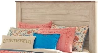 Signature Design by Ashley® Willowton 2-Piece Whitewash Full Panel Headboard Set-1