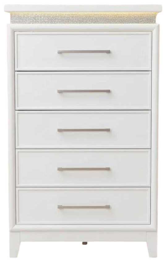 Liberty Furniture Reflections Pearl White Chest with Lights-0