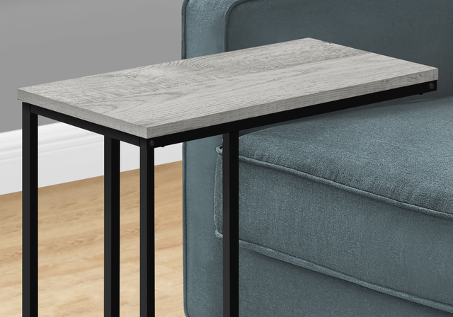 Monarch Specialties Inc. Grey 25"H Accent Table with Black Metal Base-1