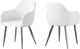 Monarch Specialties Inc. 2-Piece Chrome/White Arm Chair Set-1