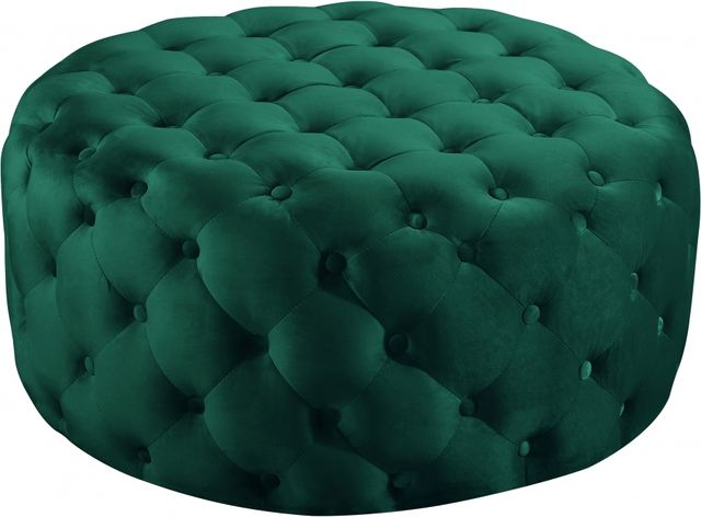 Meridian Furniture Addison Green Velvet Ottoman-0