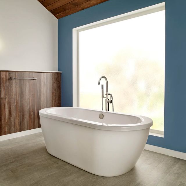 American Standard Colony® PRO Brushed Nickel Freestanding Bathtub Faucet with Lever Handle-2